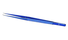 Micro tying forceps, Tungsten carbide coated platforms, Round handle,Curved, 0.7mm tip, 23cm