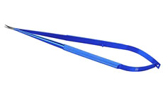 Micro Scissors, Round handle,15mm blades, Curved (0.7mm tips), 23cm