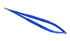 Micro needle holder, Flat handle, Tungsten carbide coated tips, Straight, Without lock, 0.5mm tips, 24cm