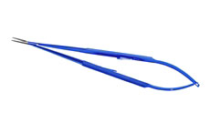 Micro needle holder, Round handle, Tungsten carbide coated tips, Straight, Withlock, 1.1mm tips, 21cm