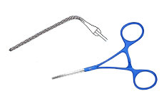 Castaneda pediatric clamp, 70deg angled jaw, 12cm