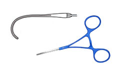 Castaneda pediatric clamp, Curved jaw, 15cm