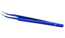 Jewelers Forceps, 7# Curved, 0.17 x 0.1mm tips, 11.7cm