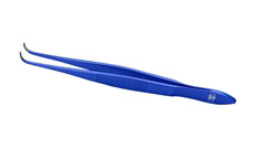 Graefe Forceps, 0.8mm serrated tips, Tungsten carbide coated tips, Strong curved, 10cm
