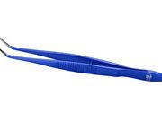 Graefe Forceps, 0.8mm tips, 1x2teeth, Tungsten carbide coated tips, Angled, 10cm
