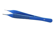 Adson Tissue Forceps, 1.0mm tips, without tying platforms, Tungsten carbide coated tips, 12.1cm