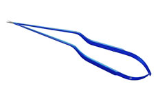 Micro Bayonet Scissors, Curved, Regular tip, Serrated upper blade, 25.7cm